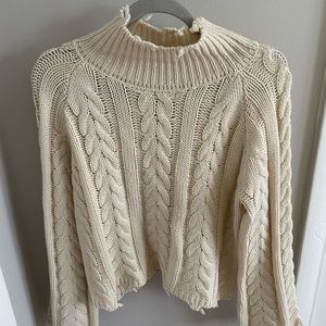Cream Cable Turtleneck